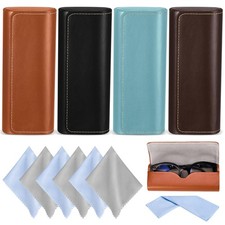 Fingertip WD 4Pack Glasses Case, Eyeglasses One Size, Black,blue,brown,maroon