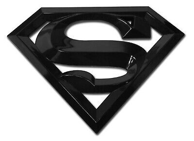 Superman Shield - 7'' x 5'' Oversized Black Acrylic Auto Emblem