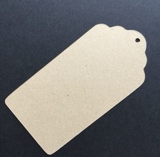 30pc Paper Tags Scalloped Cardstock Gift Labels Jewelry Display Tag White Brown