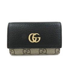GUCCI GG Marmont Double G Leather 6 Ring Key Case Key Holder 456118 Used F/S