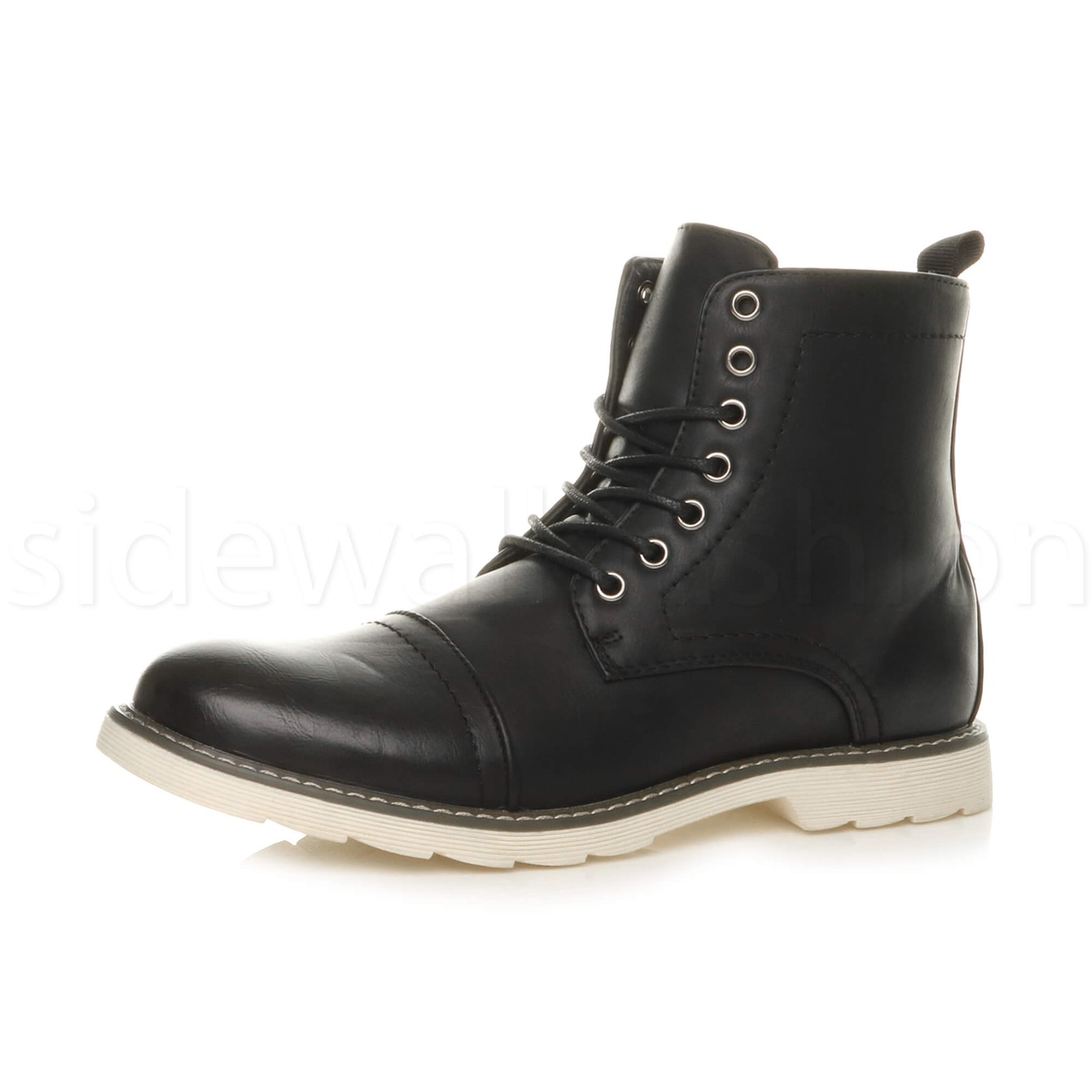 SAOLA Stivaletti uomo a contrasto suola gomma stringati lavoro eleganti casual biker taglia 10 44