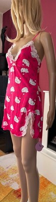 Hello Kitty Damen Babydoll Negligé Pink Gr M Sexy Nachtkleid NEU