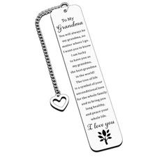 Grandma Bookmark from Grandchildren Stainless Steel 1 Piece Engraved Gift