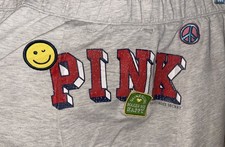Vintage Victoria s Secret Boyfriend Sweat Pants University Of Pink Patches L