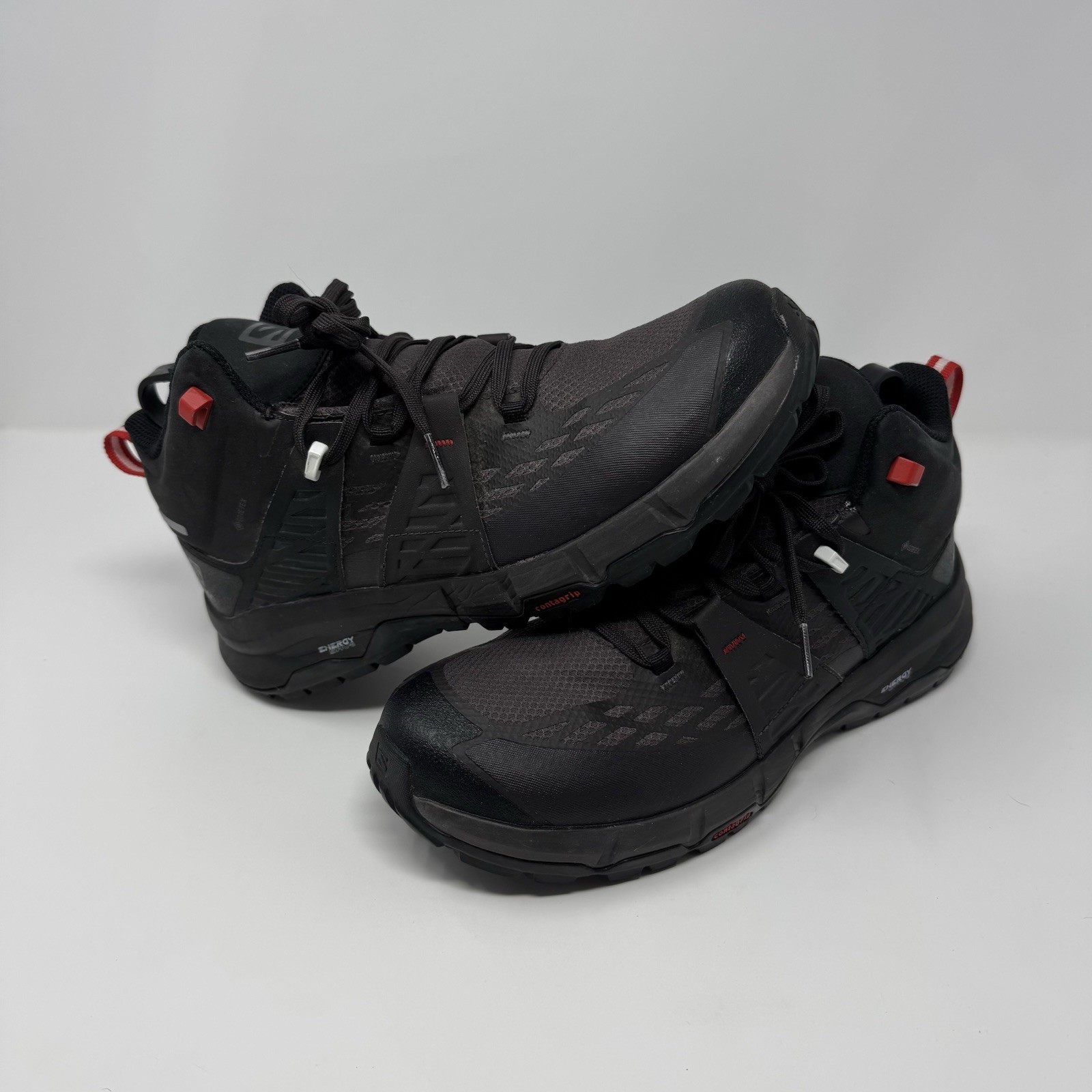 Stivali da trekking Salomon Odyssey Mid Gore Tex da uomo taglia 8 5 nero rosso