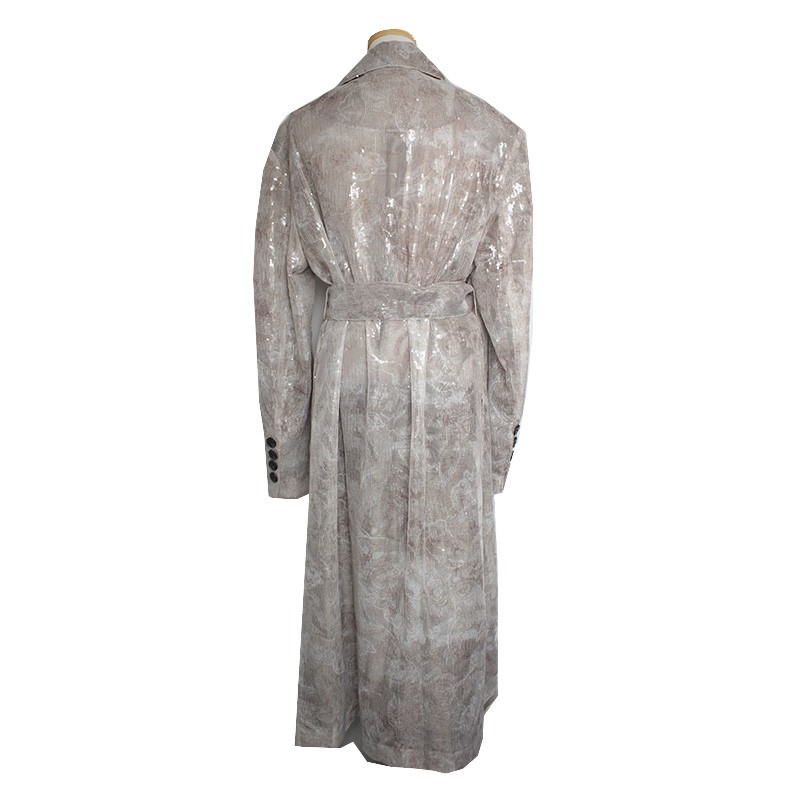 Cappotto doppio bottoni paillettes top beige altra marca 66 77 101909626