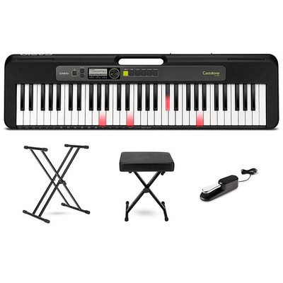 Casio Casiotone LKS250 Lighted 61Key Digital Keyboard Essentials Bundle Black