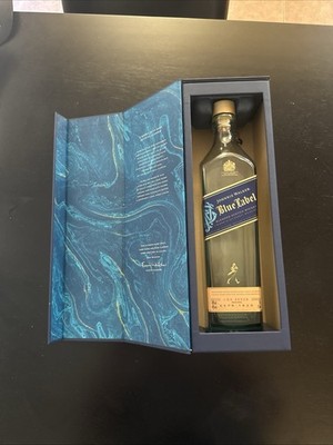  JOHNNIE WALKER BLUE LABEL SCOTCH WHISKEY EMPTY BOTTLE & BOX  750ml unrinsed