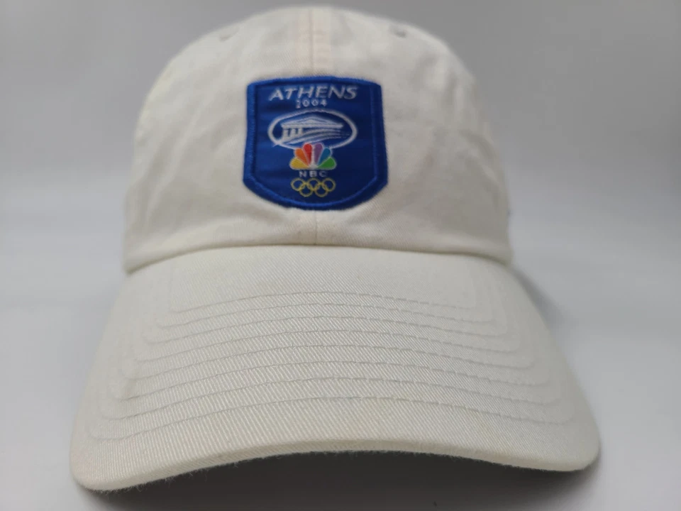 Vintage 2004 Athens Olympics NBC Adidas Strapback Adjustable Hat Cap Men White - Image 2 of 4
