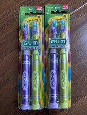 2 Packs Of 2 GUM Crayola Toothbrushes Soft with Suction Cup Bases 4 Brushes 