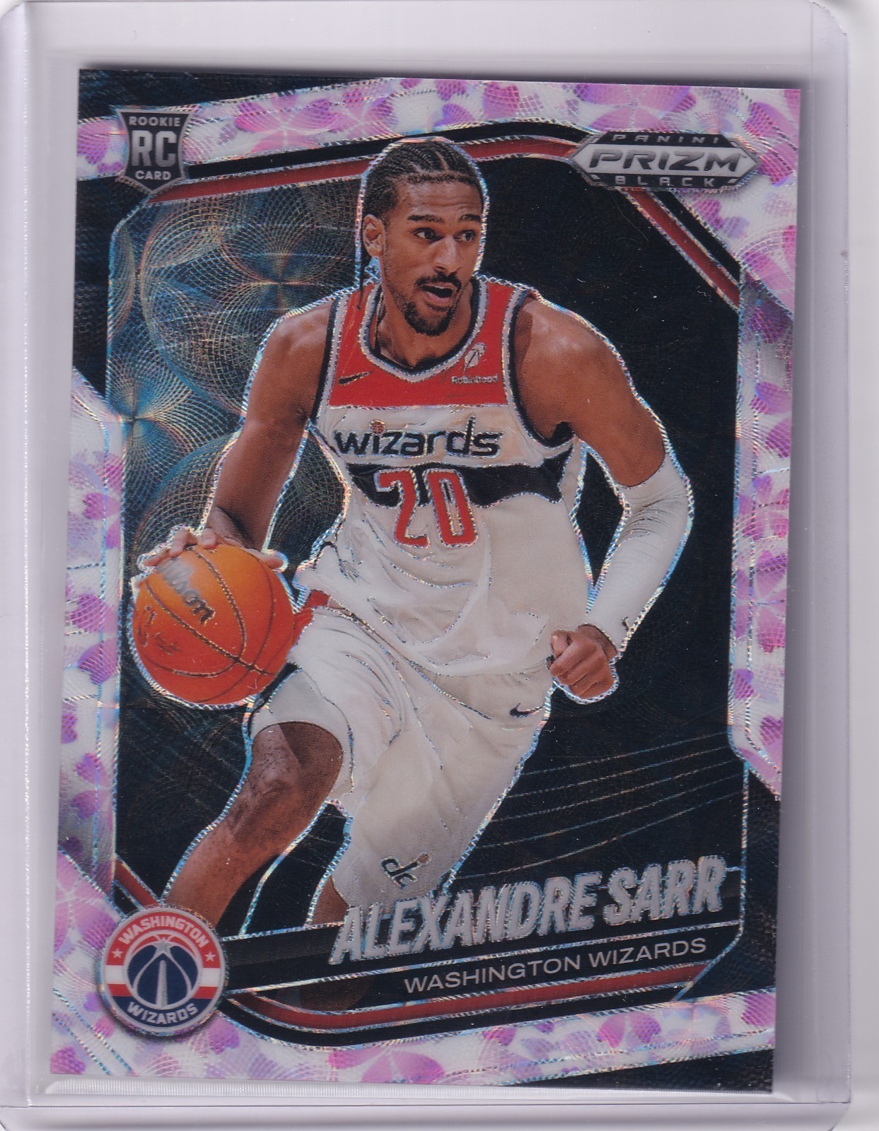 2024-25 Prizm Black Alexandre Sarr #46 Cherry Blossom - RC /20 Wizards
