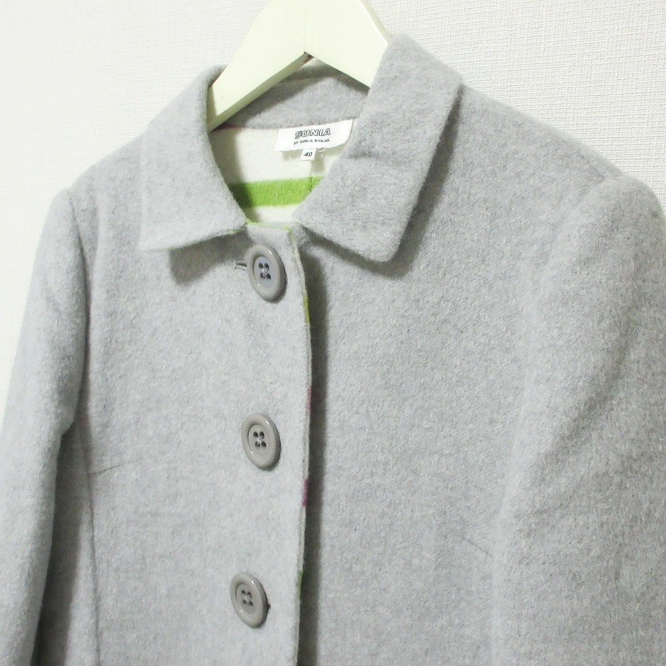 Chaqueta Medio Abrigo SONIA BY SONIA RYKIEL Mezcla Angora 40 Gris Mujer USADA Foto 4 de 4