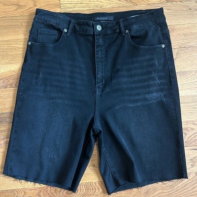 Risen Summer Surprise Mid Thigh Denim Black Shorts. Size 2XL