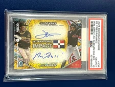 2024 Bowman Chrome 7/50 GOLD MINI DIA Leo De Vries Jose Ramirez Dual Auto PSA 10
