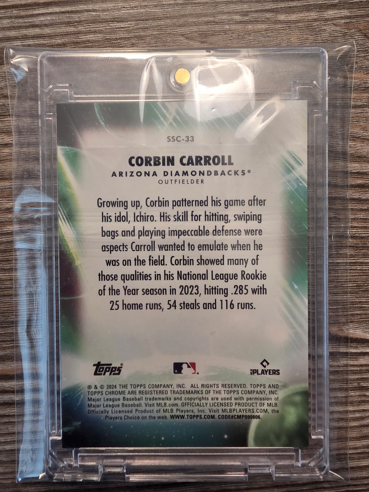 2024 Corbin Carroll Topps Chrome Update Stratospheric Stars Superfractor 1/1 AZ view 2