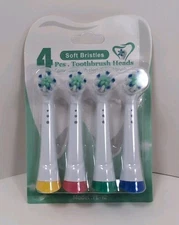4-Pack Soft Bristle Electric Toothbrush Replacement Heads Compatible with Oral B