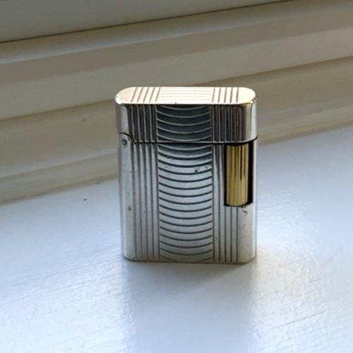 Rare Vintage ST Dupont Soubreny Silver Lighter-Excellent Wor