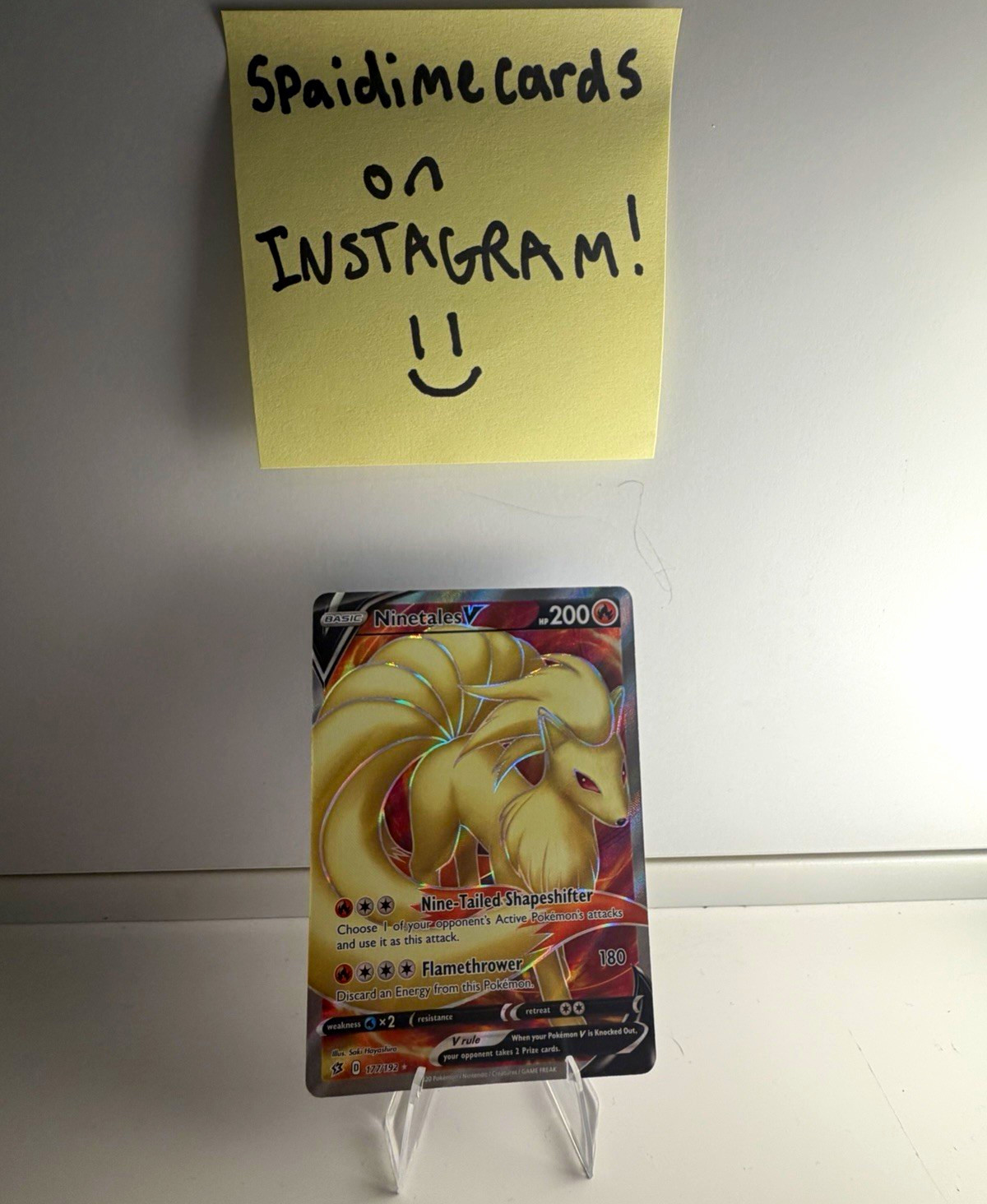 Pokemon Rebel Clash Ninetales V Ultra Rare Full Art #177/192 NM / LP