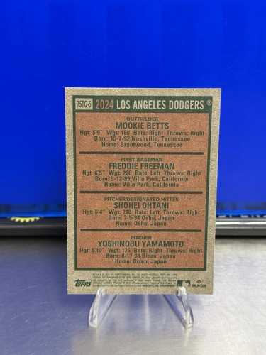 2024 Topps Heritage High Number Los Angeles Dodgers Team Quad 75TQ-5 MLB - Foto 6 di 10