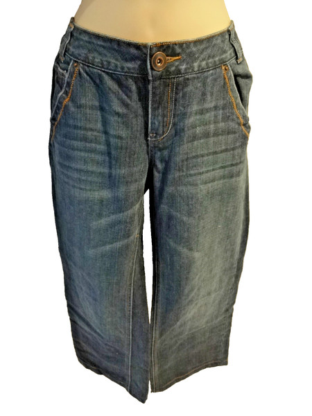 LADIES SUSSAN SIZE 8 DARK BLUE DENIM ANKLE LENGTH BOOTCUT JEANS