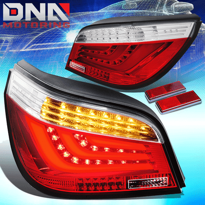CLEAR LENS RED LED REAR TAIL BRAKE LIGHT KIT FOR E60/E61 04-07 BMW