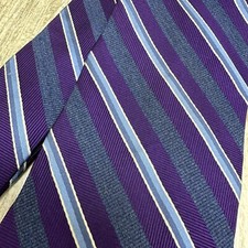 Brooks Brothers 346 Repp Neck Tie 100% Silk Purple Blue Striped Made In USA