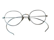 Antique Round Spectacle Gold Wire Rimmed Glasses in Case