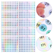 20 Sheets Color- Stickers Number Labels Consecutive