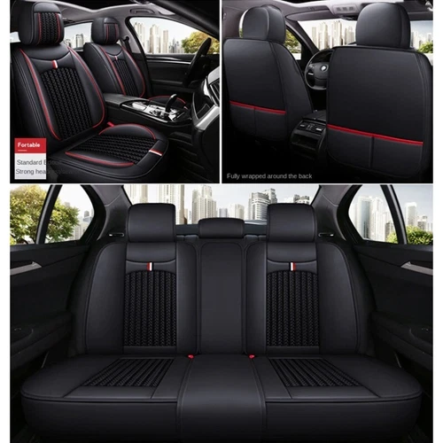 For Chevrolet Car Seat Cover Full Leather Ice Silk Car 5 Seats Universal Set Fit - Bild 16 von 28