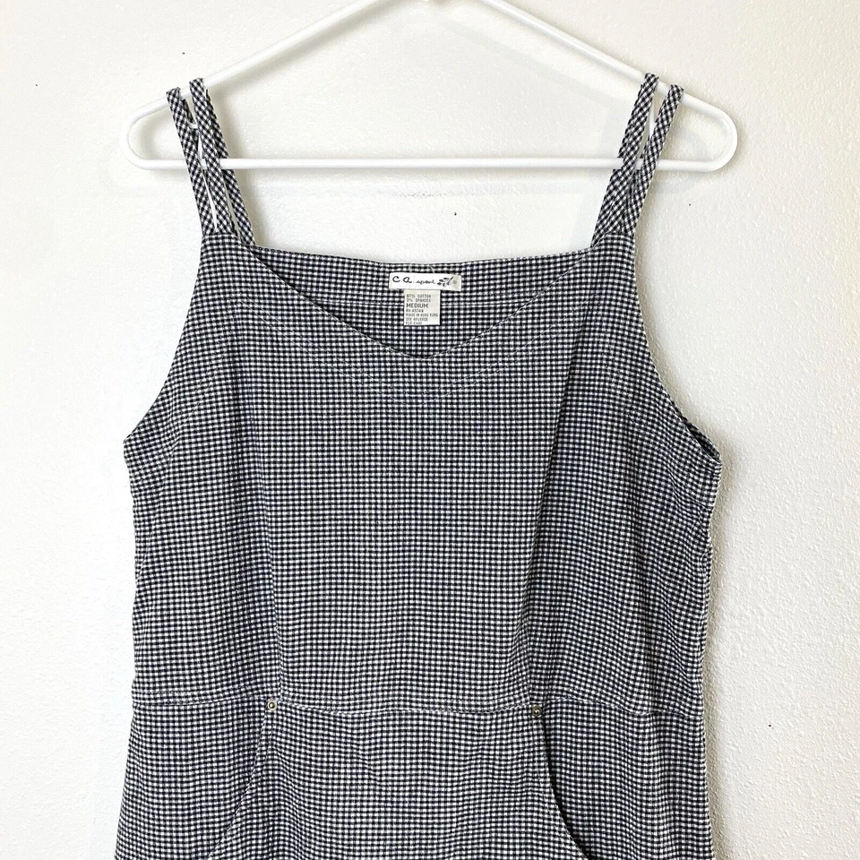 Vintage C.A. Conjunto de vestido y chaqueta deportiva de guinga blanco y negro mediano arte para maestros Foto 4 de 4