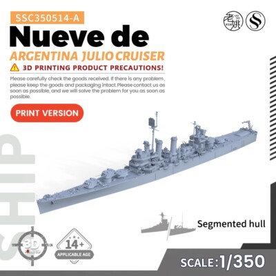 SSMODEL SSC350514-A 1/350 Military Model Kit Argentina Nueve de Julio Cruiser