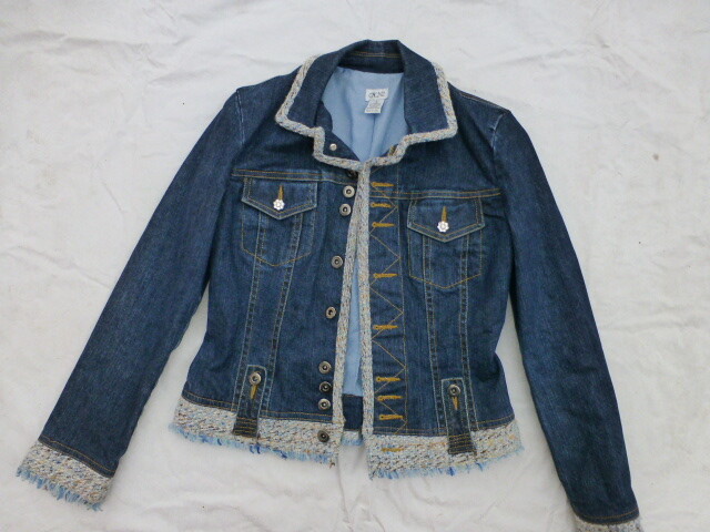 WOMENS CACHE LINED BUTTONED DENIM JACKET SIZE 2 #… - image 1