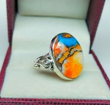 Spiny Oyster Turquoise Ring 925 Sterling Silver Handmade Ring R104