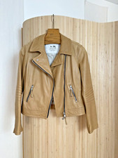 Coach / Camel Tan Leather Quilted Moto Zipper Biker Motorcycle Jacket / S