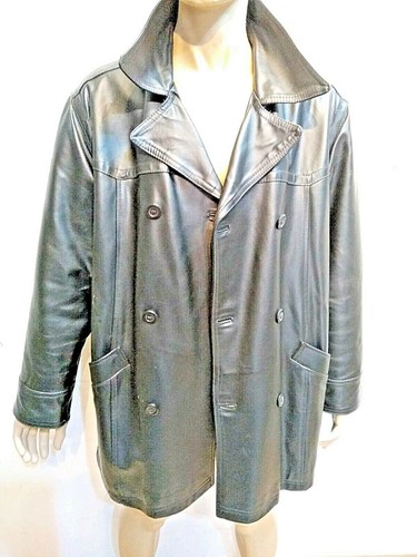 GIACCA GIACCONE doppiopetto IN VERA PELLE NERA UOMO TG. 48 cuba libre - Bild 5 von 8