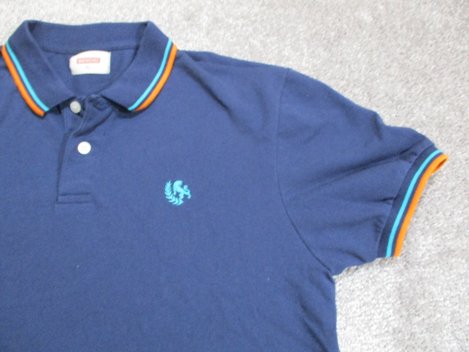 Bench Shirt Mens XL Blue Striped Detailed Western Cowboy Polo Shirt image 2