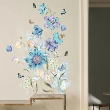 Flower Butterfly Removable Wall Stickers DIY Art Decal Home Decoration Mural