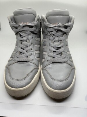 Adidas NEO Label Basketball Gray on Gray Shoes Sneakers High Tops Size 