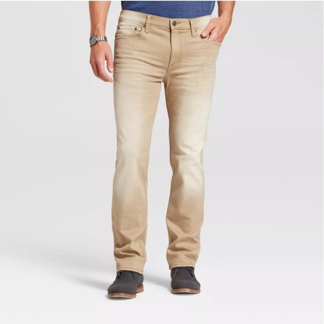 khaki jeans men's slim fit