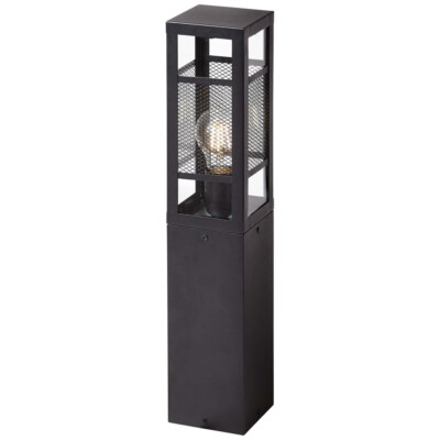 Brilliant Getta LED Außen Wege Sockel Leuchte Lampe 50cm schwarz E27 eckig Haus