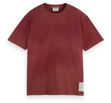 SCOTCH & SODA Shirt Mens Large Burgundy Pullover Vintage Wash Loose Fit Tee