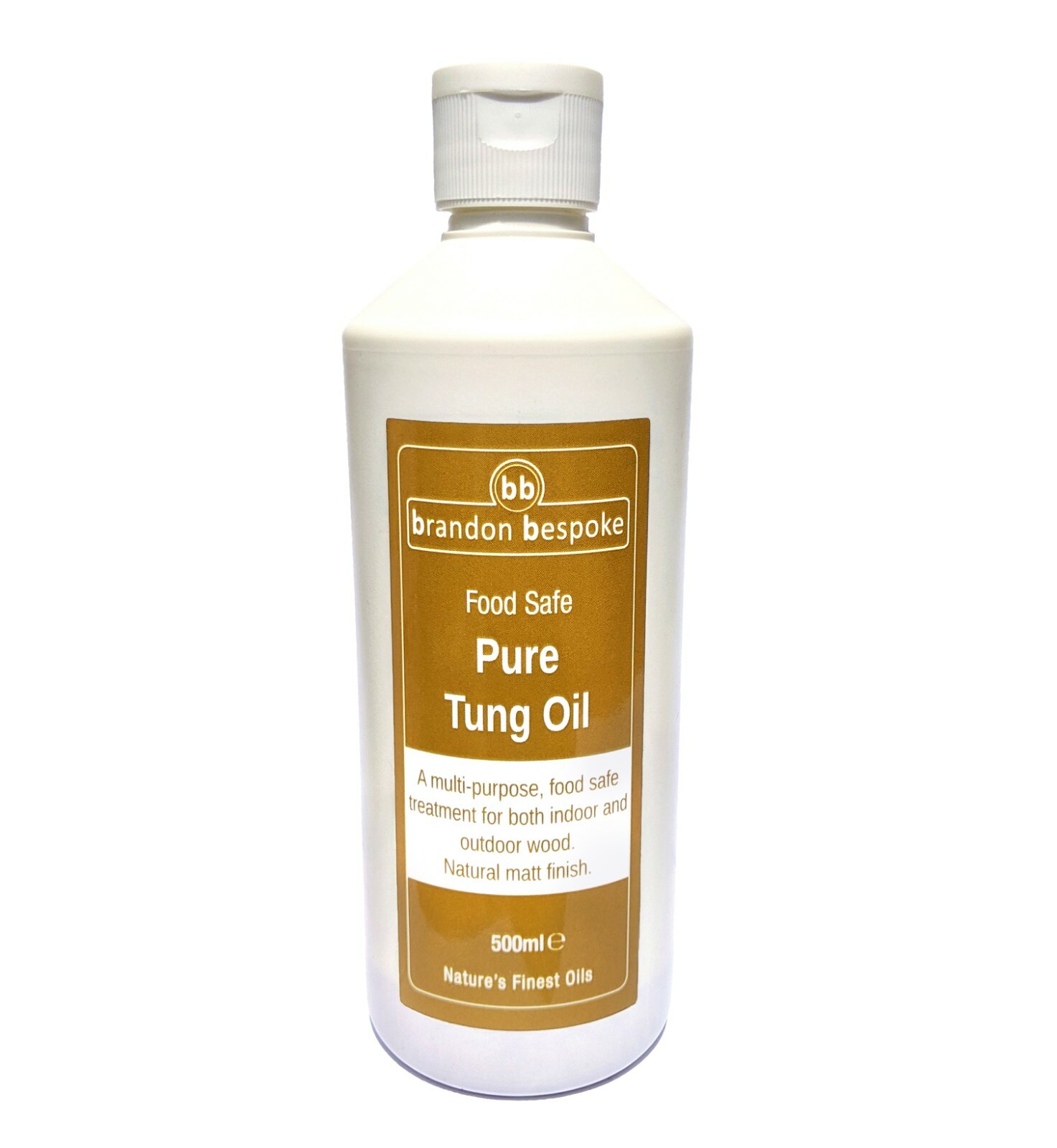 Brandon Bespoke 100% Pure Tung Oil 500ml - Food Safe - A Smooth, Matt Finish
