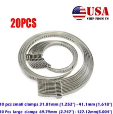 20X Car Auto Adjustable Axle CV Joint Boot Crimp Clamps Small Large Kits