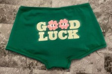 VICTORIA'S SECRET PINK ST. PATRICK'S GREEN GOOD LUCK SHAMROCK BOYSHORT PANTIES