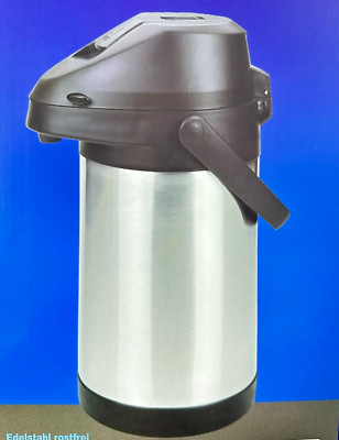 Neu 3L Liter Edelstahl Pump Action Airpot Isolierkanne Thermoskanne Air Pot