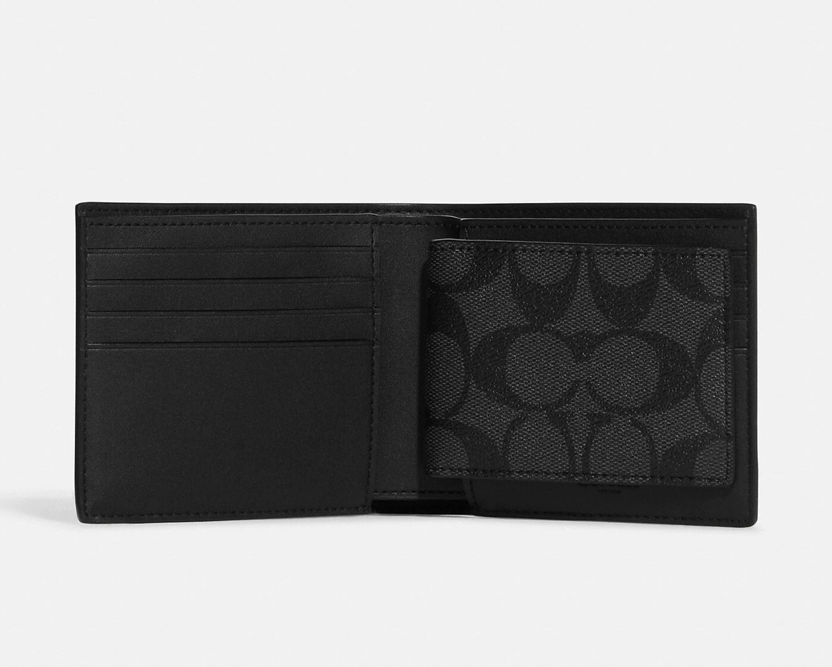 NWT Coach MEN's Disney X Coach 3 In 1 Wallet In Signature