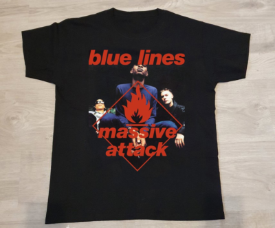 Massive Attack Blue Lines T-Shirt Unisex Cotton Tee All Size S