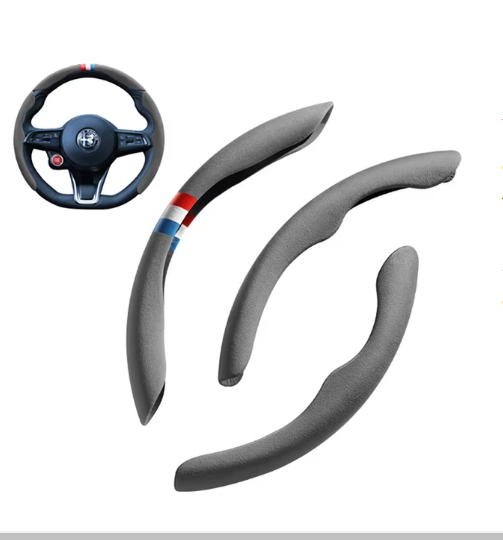 Steering wheel Cover protection For Alfa Romeo Interior Styling Fluff gray 3pcs