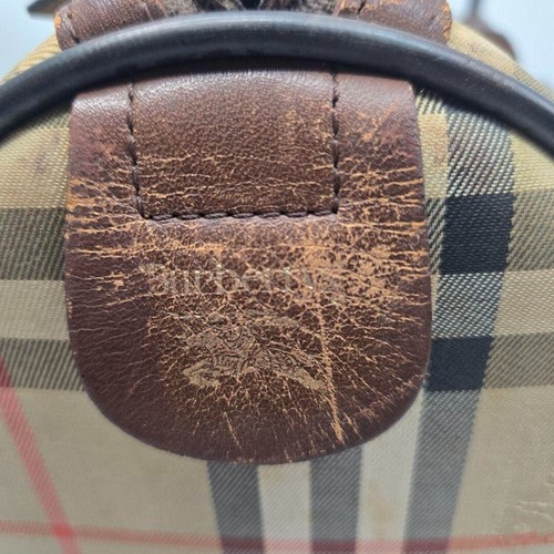 Burberry nova check mini boston bag shadow horse canvas leather fashion goods - Picture 7 of 10