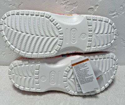 CROCS Classic Tie Dye Graphic Clog (SZ 10M/12W) Orange Zing/Multi